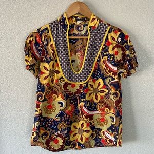J. Crew top blouse paisley floral XS